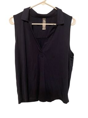 LOFT Lou & Grey Navy Sleeveless V‑Neck Top – Women’s Large, NWOT